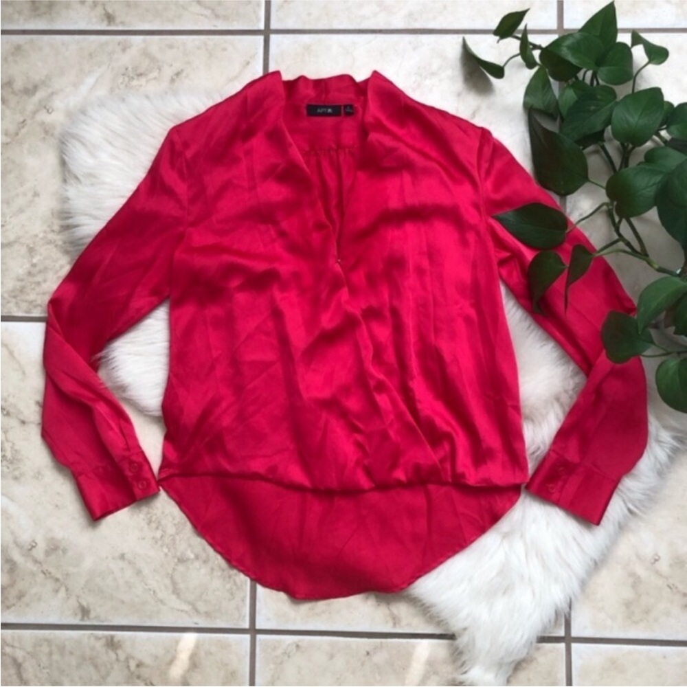 Apt. 9 Satin Faux Wrap Blouse